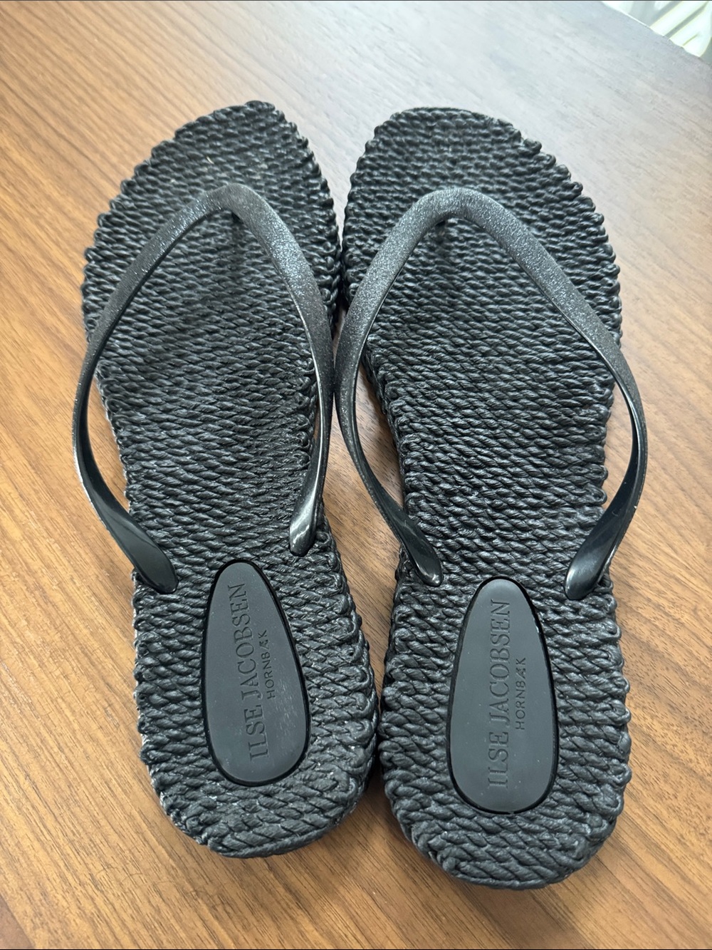 Ilse Jacobsen Black Braided Flip Flop Sandals